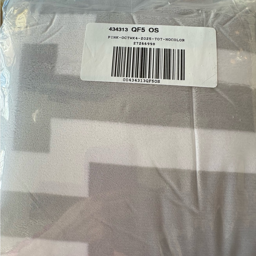Victoria Secret Brand New Gray and White Geometric Throw. Still in package!!